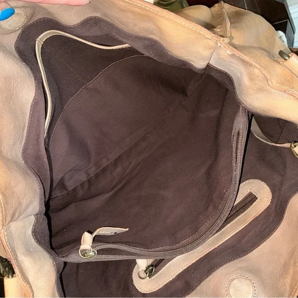 NWT Bed Stu Leather Rockaway Shoulder Bag Crossbody Tote Taupe Driftwood $345 - Picture 9 of 11